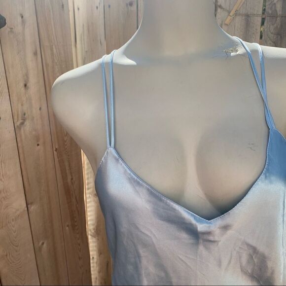 Vintage Juliana Bernardoni soft blue long slip dress size medium - Picture 6 of 11